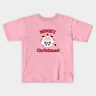 Mooey Christmas Xmas Highland Cow Santa Hat Love Christmas Kids T-Shirt